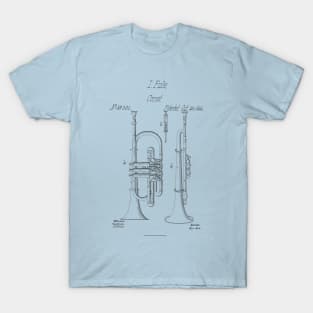 Vintage Cornet Patent Drawing 1866 T-Shirt